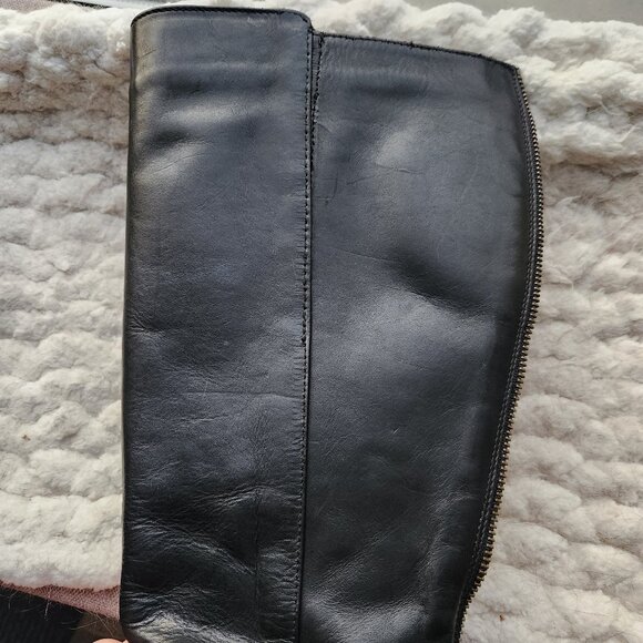 NEW 9.5 Frye Melissa Equestrian Black Zip Tall Boots - Picture 11 of 16